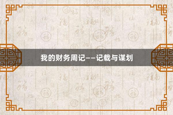 我的财务周记——记载与谋划
